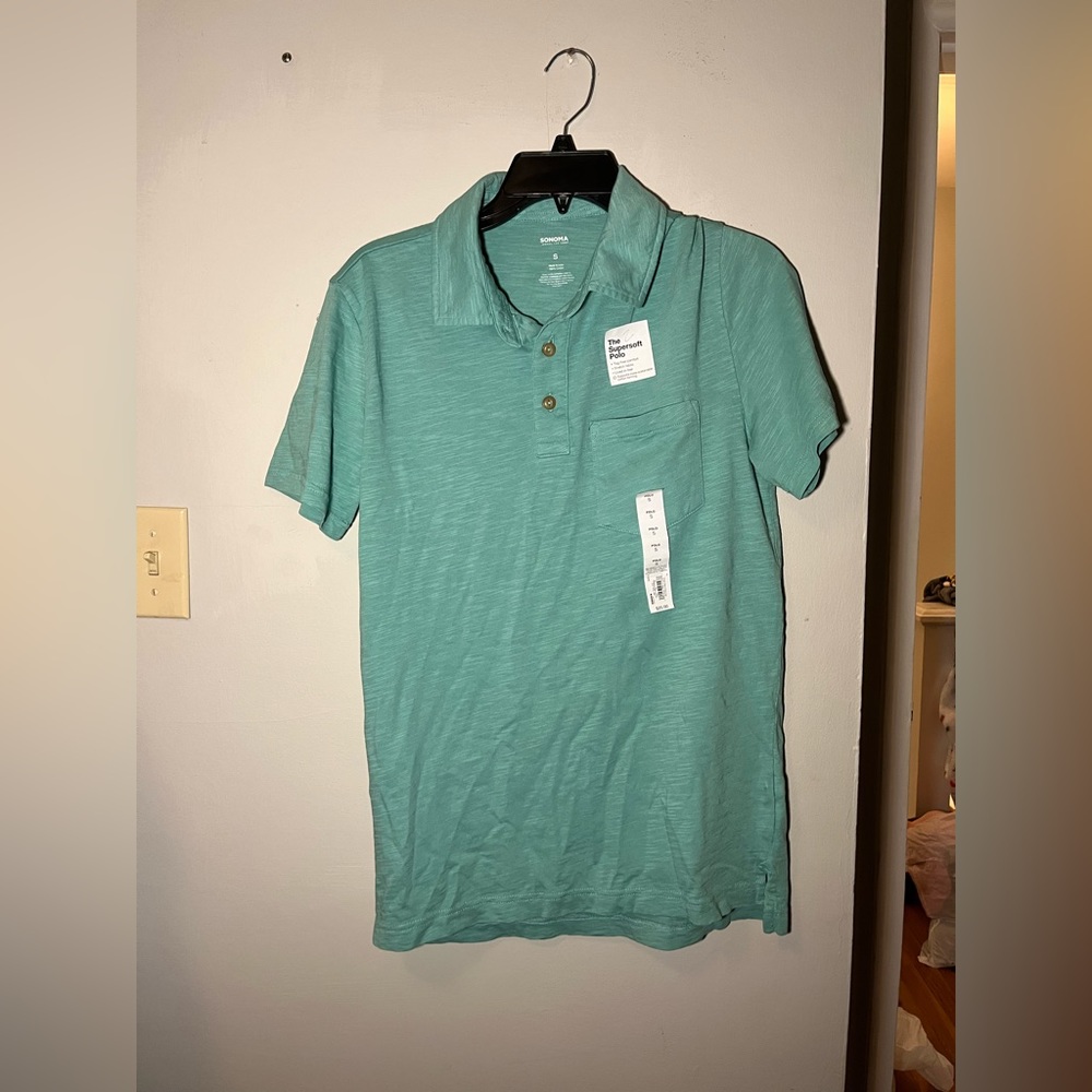 Sonoma men’s teal polo size small